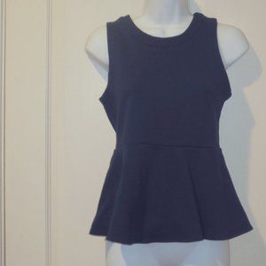 Amour Vert Navy Peplum Top XS